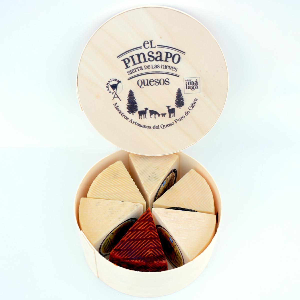 regala quesos de cabra en una bonita caja de madera