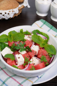 receta de ensalada de sandia con queso fresco de cabra