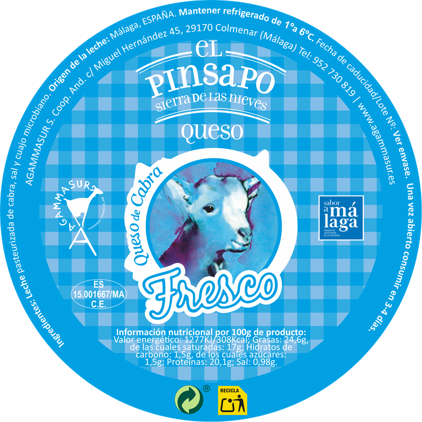 etiqueta queso de cabra fresco el pinsapo
