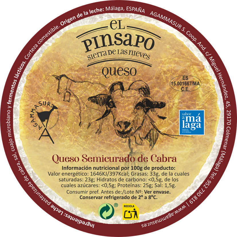 etiqueta queso de cabra semicurado el pinsapo