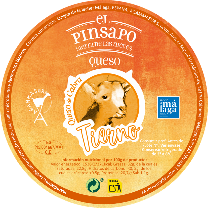 etiqueta queso de cabra tierno el pinsapo